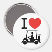 I Heart (Love) Golf Cart Magneet (Voorkant / Achterkant)