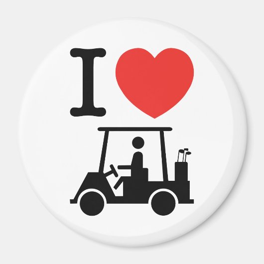 I Heart (Love) Golf Cart Magneet (Voorkant)