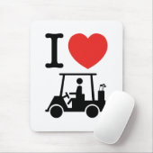I Heart (Love) Golf Cart Muismat (Met muis)
