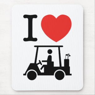 I Heart (Love) Golf Cart Muismat