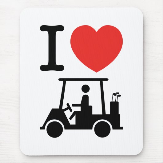 I Heart (Love) Golf Cart Muismat (Voorkant)