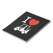 I Heart (Love) Golf Cart Notitieblok (Linkerzijde)