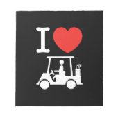 I Heart (Love) Golf Cart Notitieblok (Voorkant)