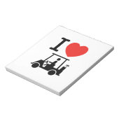 I Heart (Love) Golf Cart Notitieblok (Linkerzijde)