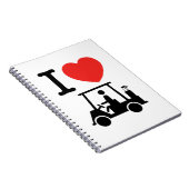 I Heart (Love) Golf Cart Notitieboek (Rechterzijde)