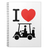 I Heart (Love) Golf Cart Notitieboek (Voorkant)