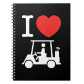 I Heart (Love) Golf Cart Notitieboek (Voorkant)