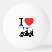 I Heart (Love) Golf Cart Pingpongbal (Achterkant)