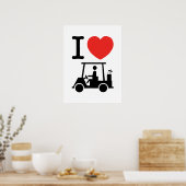 I Heart (Love) Golf Cart Poster (Keuken)