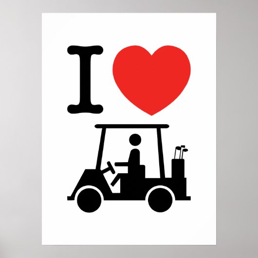 I Heart (Love) Golf Cart Poster (Voorkant)