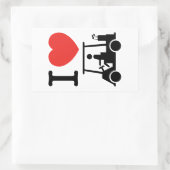 I Heart (Love) Golf Cart Rechthoekige Sticker (Tas)
