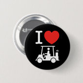 I Heart (Love) Golf Cart Ronde Button 5,7 Cm (Voorkant /achterkant)