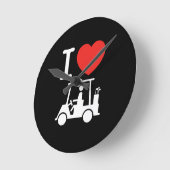 I Heart (Love) Golf Cart Ronde Klok (Hoek)