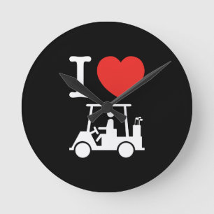 I Heart (Love) Golf Cart Ronde Klok