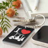 I Heart (Love) Golf Cart Sleutelhanger (Voorkant Rechts)
