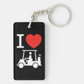 I Heart (Love) Golf Cart Sleutelhanger (achterkant)