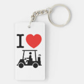 I Heart (Love) Golf Cart Sleutelhanger (achterkant)