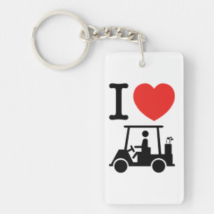 I Heart (Love) Golf Cart Sleutelhanger