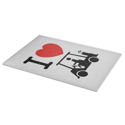 I Heart (Love) Golf Cart Snijplank (Hoek)