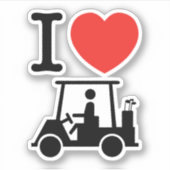 I Heart (Love) Golf Cart Sticker (Voorkant)