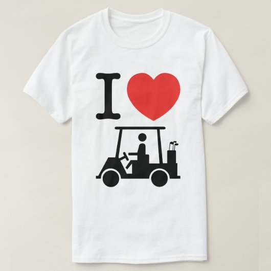 I Heart (Love) Golf Cart T-shirt (Design voorkant)