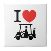 I Heart (Love) Golf Cart Tegeltje (Voorkant)