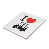 I Heart (Love) Golf Cart Tegeltje (Zijkant)