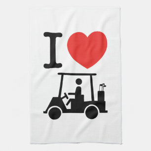 I Heart (Love) Golf Cart Theedoek