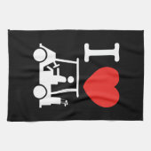 I Heart (Love) Golf Cart Theedoek (Horizontaal)