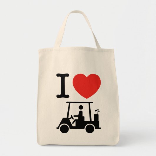 I Heart (Love) Golf Cart Tote Bag (Voorkant)