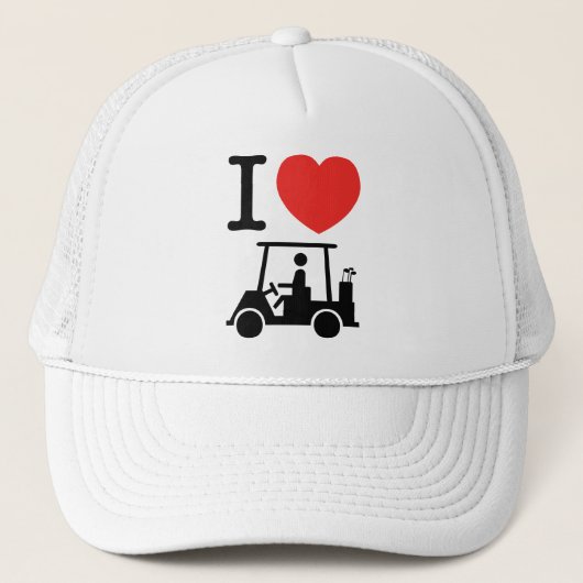 I Heart (Love) Golf Cart Trucker Pet (Voorkant)