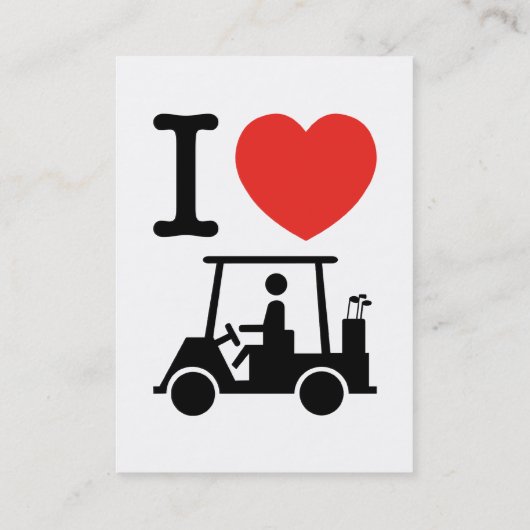 I Heart (Love) Golf Cart Visitekaartje (Achterkant)