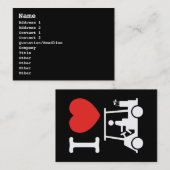 I Heart (Love) Golf Cart Visitekaartje (Voorkant / Achterkant)