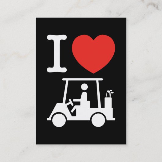 I Heart (Love) Golf Cart Visitekaartje (Achterkant)