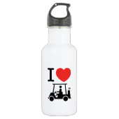 I Heart (Love) Golf Cart Waterfles (Voorkant)
