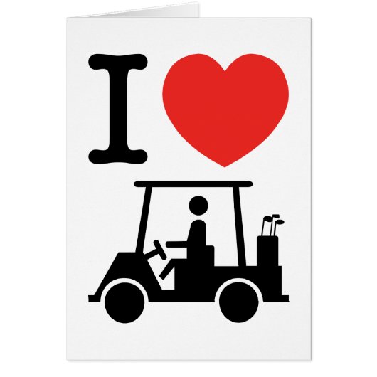 I Heart (Love) Golfkar Kaart (Voorkant)