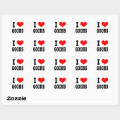 I HEART (LOVE) GOONS RONDE STICKER (Vel)