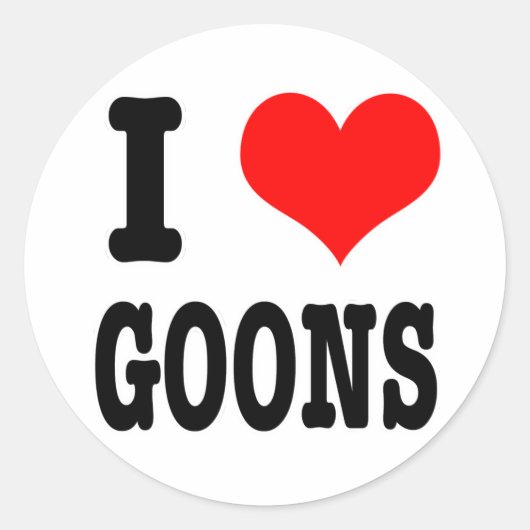 I HEART (LOVE) GOONS RONDE STICKER (Voorkant)