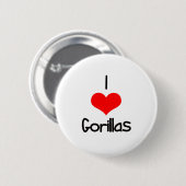 I Heart (Love) Gorillas Ronde Button 5,7 Cm (Voorkant /achterkant)