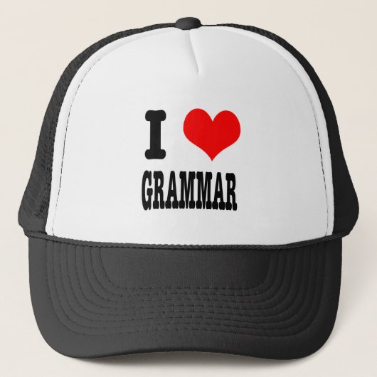 I HEART (LOVE) GRAMMAR TRUCKER PET (Voorkant)