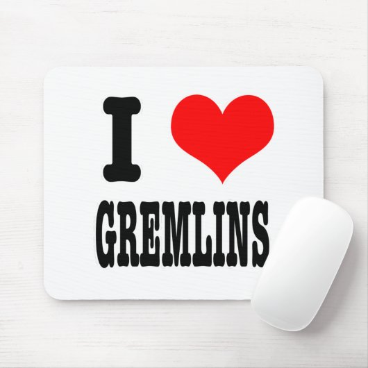 I HEART (LOVE) GREMLINS MUISMAT (Met muis)