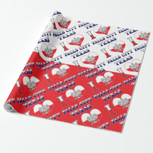 I Heart Love Herfsten City Texas Cadeaupapier