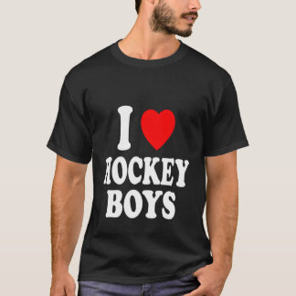 I Heart Love Hockey Jongens Schaatsen IJsattractie T-shirt