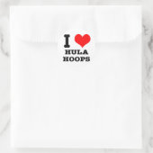 I HEART (LOVE) HULA HOOPS RONDE STICKER (Tas)