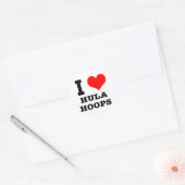 I HEART (LOVE) HULA HOOPS RONDE STICKER (Envelop)
