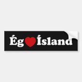 I Heart (Love) Iceland [Ég Elska Ísland] IJslands Bumpersticker (Voorkant)