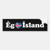 I Heart (Love) Iceland [Ég Elska Ísland] IJslands Bumpersticker (Voorkant)