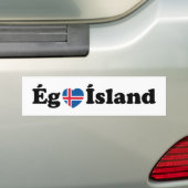 I Heart (Love) Iceland [Ég Elska Ísland] IJslands Bumpersticker (Op auto)