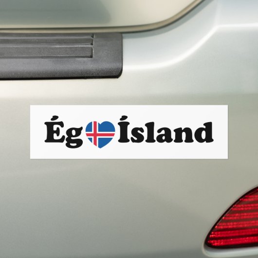 I Heart (Love) Iceland [Ég Elska Ísland] IJslands Bumpersticker (Op auto)