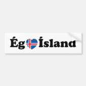 I Heart (Love) Iceland [Ég Elska Ísland] IJslands Bumpersticker (Voorkant)